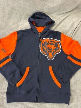 Chicago Bears Youth Size XL  (18-20) Full Zip Up Hooded Jacket